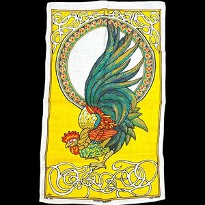 Vintage Linen with rooster kitchen towel